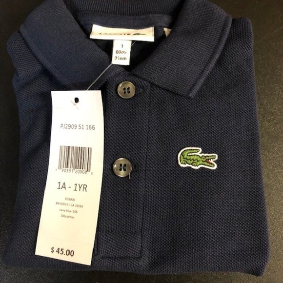 Lacoste Other - LACOSTE SHORT SLEEVE CLASSIC POLO SHIRT - US LITTLE BOYS 1YR - NAVY